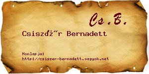 Csiszér Bernadett névjegykártya