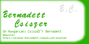 bernadett csiszer business card